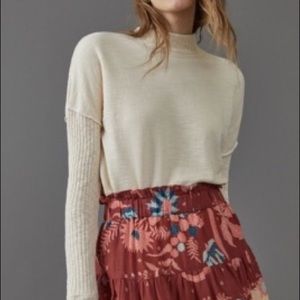 NWT Anthropologie Women’s Mock Neck Long Sleeve Minimalist Sweater